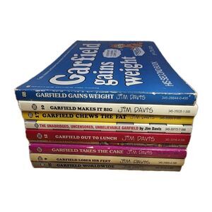 LOT OF 9 Garfield Paperback Books By Jim Davis Vintage 1978